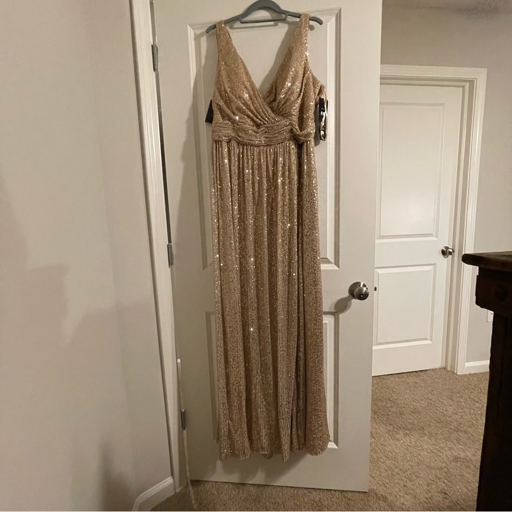 NWT Champagne sequin gown